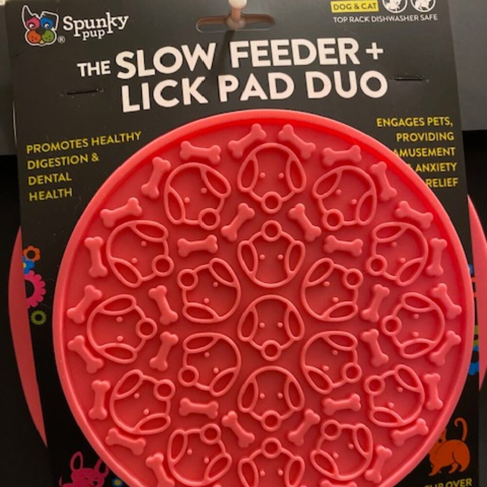 Spunky pup: The Slow Feeder + Lick Pad Duo  (Pink) * For Dogs and Cats*